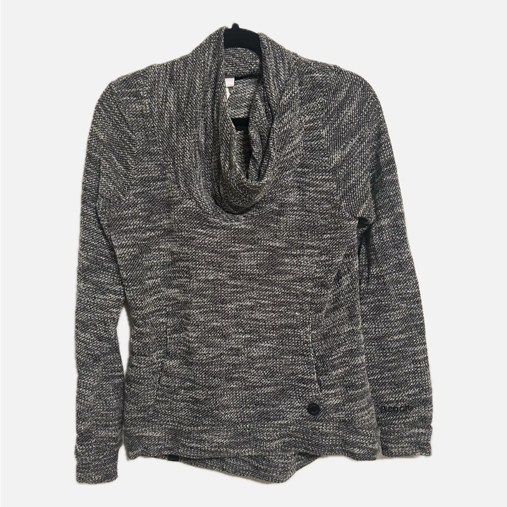 Bench Activewear Urban Wear Black White Funnel Neck Medium Womens Pockets Top